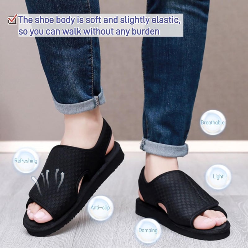 KUMUROETA Open Toe Diabetic Sandals for Men and Women,Widened Feet Arthritis Shoes,Edema Shoes,Adjustable Straps,Suitable for People with Diabetes and Swollen Feet - Image 5